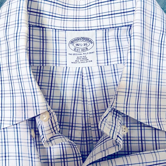 Brooks Brothers Dress Button Down Shirt 16 1/5  35 - Picture 4 of 7